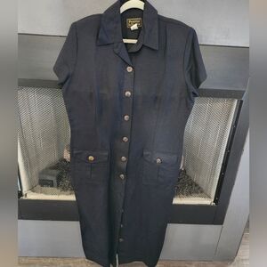 Vintage black linen dress